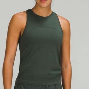 Lululemon swiftly high neck tank. Smoked spruce . Size 8. New with tags.